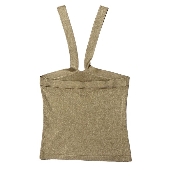 Banana Republic Halter Sweater Gold Shimmer XS - Picture 2 of 4